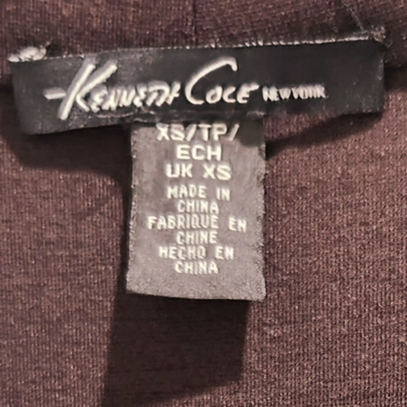Kenneth Cole New York sz XS deep chocolate sheath dress. Crossed front w zip - Picture 7 of 8